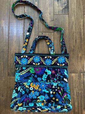 Vera Bradley Quilted Convertible Tote Bag - Midnight Blues Pattern NWOT